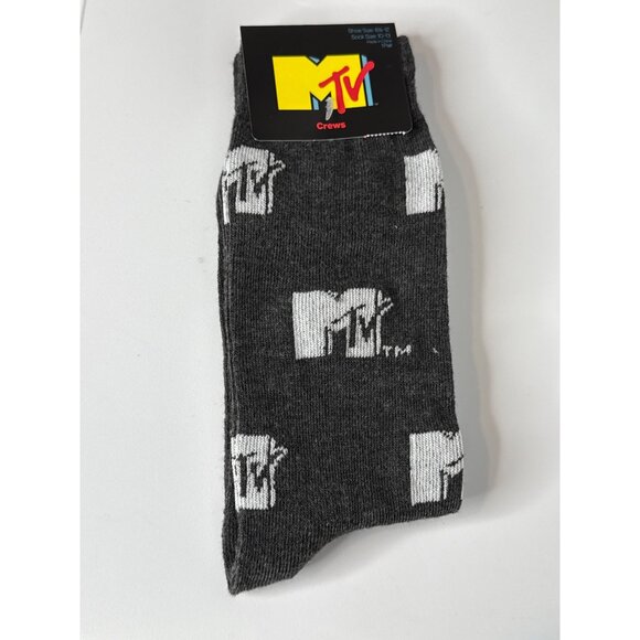 MTV Socks Crazy Fun Graphic Novelty Gift Wacky Silly Odd Cool Wild Mens Crew - Picture 1 of 6